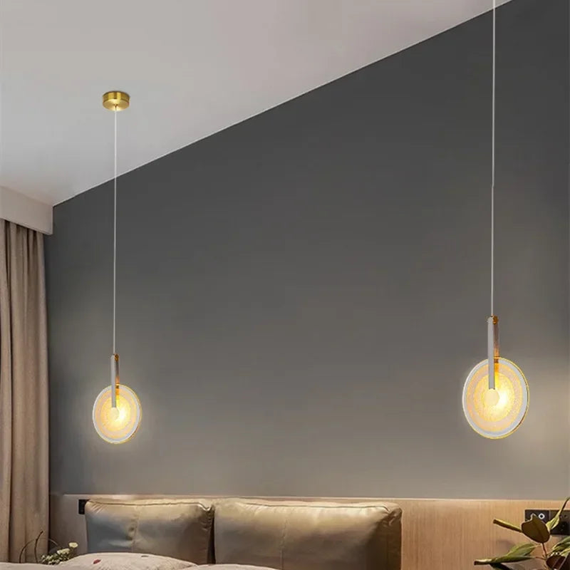 Afralia™ Circular Glass LED Chandelier - Modern Nordic Style for Home Decor