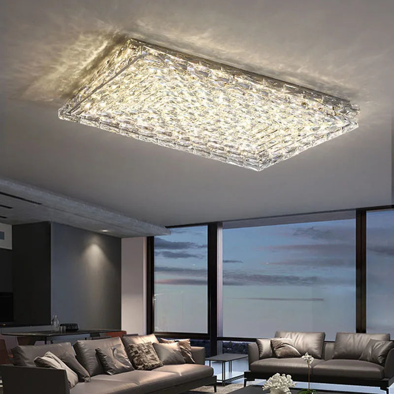 Afralia™ Crystal Ceiling Lamp: Modern Minimalist Indoor LED Lighting for Living Room, Dining & Bedroom