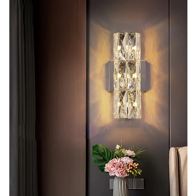 Afralia™ Crystal Wall Lamp: Elegant Post-Modern Light for Dining Living Study Room