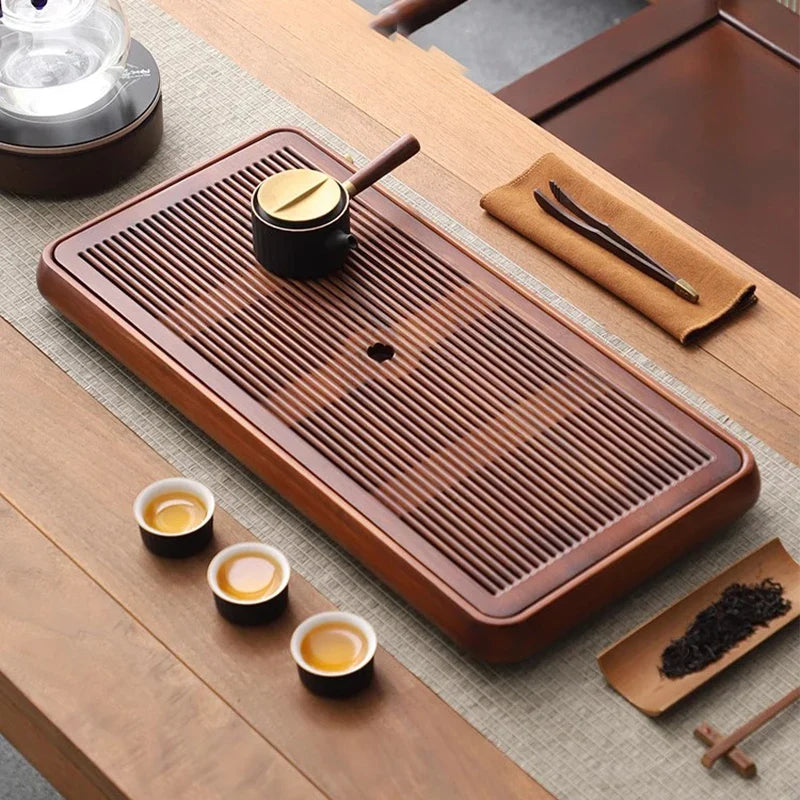 Afralia™ Bamboo Tea Tray Dual Purpose Kung Fu Tea Set Water Storage Tea Board