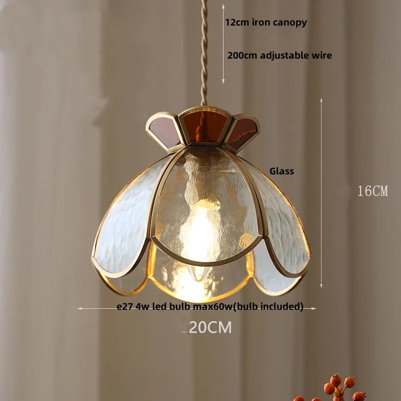 Afralia™ Flower Glass Pendant Light: Colorful Nordic Modern Hanging Lamp for Kitchen, Cafe, Dining Room