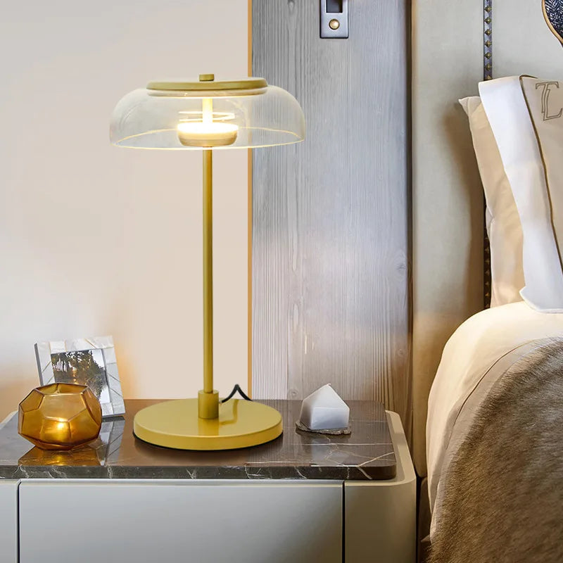 Afralia™ Nordic Designer Glass LED Table Lamp for Bedroom
