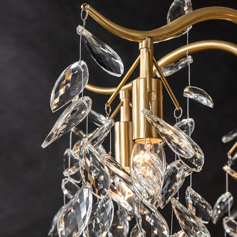 Afralia™ Crystal Bedroom Living Room Ceiling Chandelier Glossy Lamps