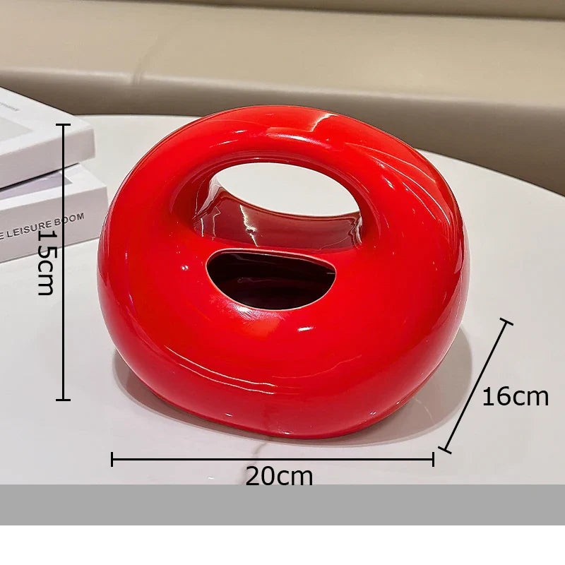 Afralia™ Modern Ceramic Handbag Tissue Box for Coffee Table and Bedside Decor