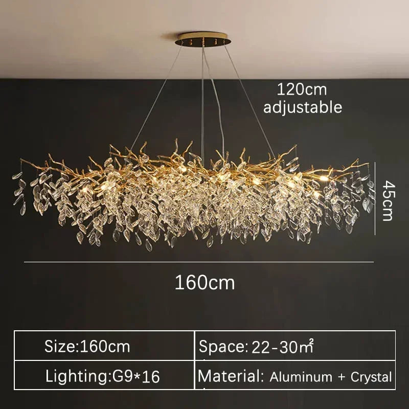 Afralia™ Crystal Pendant Chandelier for Luxury Dining Living Room LED Lighting
