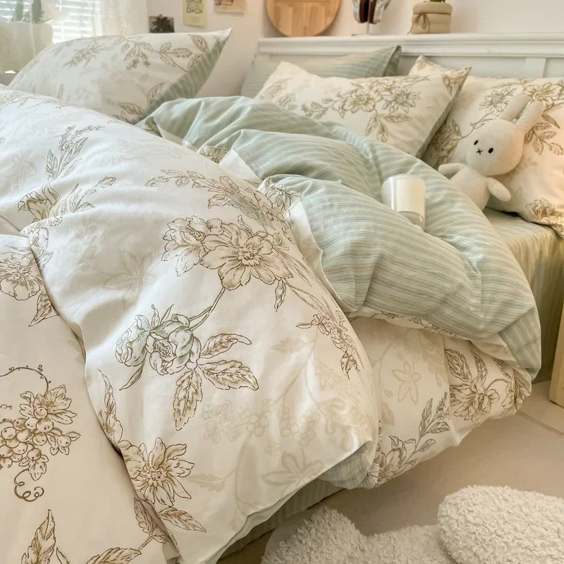 Afralia™ Cartoon Printed Cotton Quilt Cover Set - Soft, Breathable, Colorfast Bedding