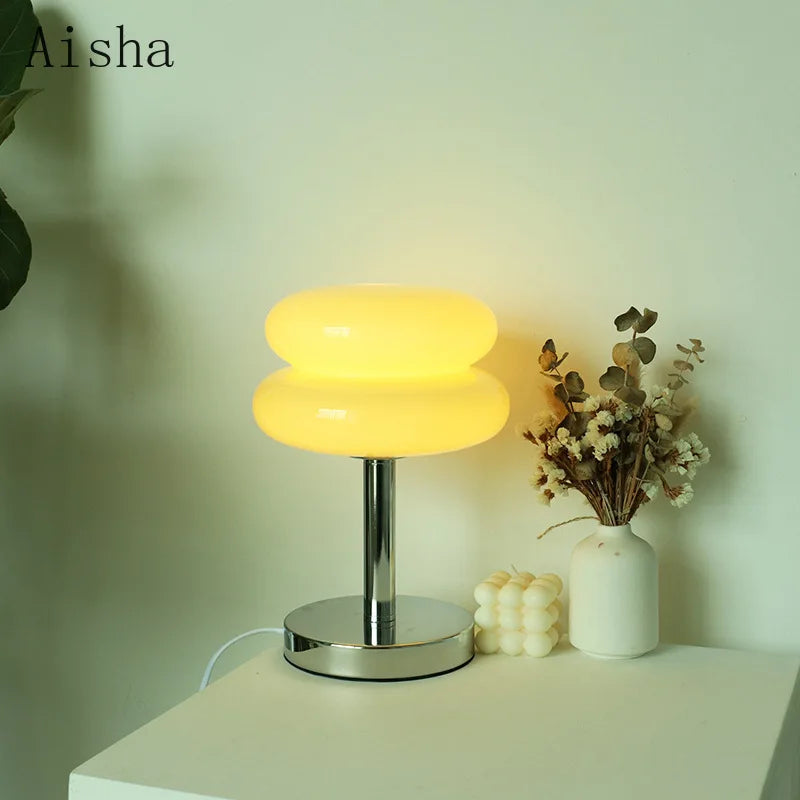 Afralia™ Bauhaus Glass Table Lamp | Modern Desktop Decoration for Home, Bedroom, Living Room