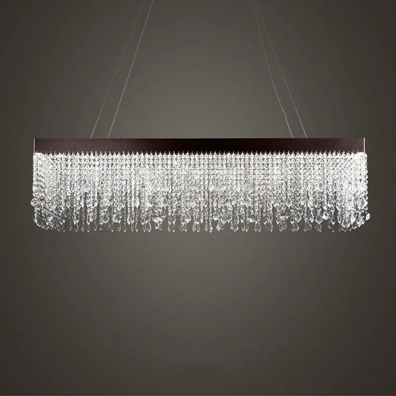 Afralia™ Steel LED Pendant Lights with Dimmable K9 Crystals - Luxurious Hanging Lamp