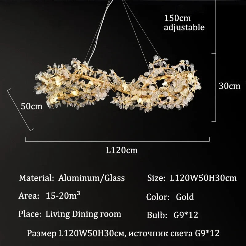 Afralia™ Luxury Gold Chandeliers: Home Villa Living Room Lighting Fixtures