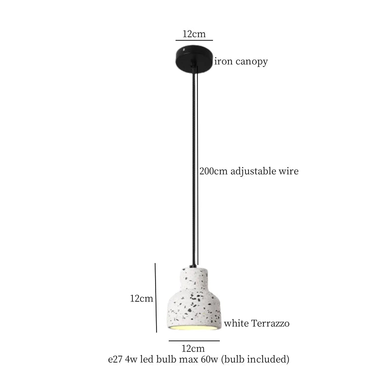 Afralia™ Terrazzo LED Pendant Light - Modern Wabi Sabi Interior Lighting for Living Room
