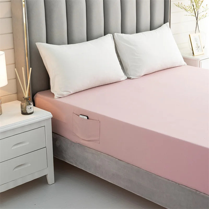Afralia™ Luxe Sanding Fitted Sheet: High-Quality King Queen Bed Linen