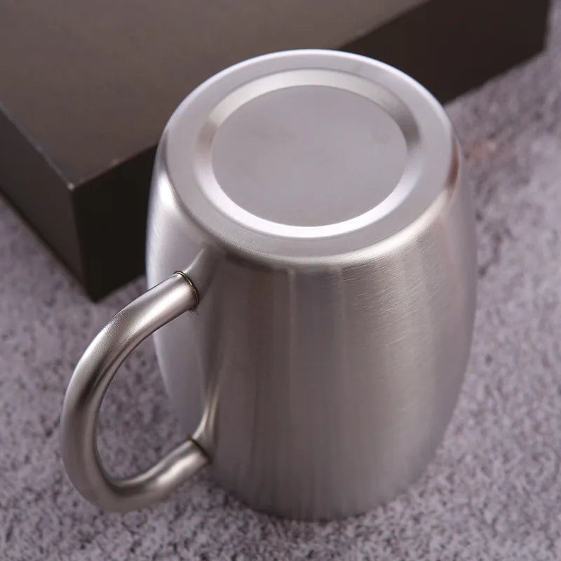 Afralia™ Stainless Steel Thermal Mug with Lid - 300/420ml Office Home Travel Tumbler