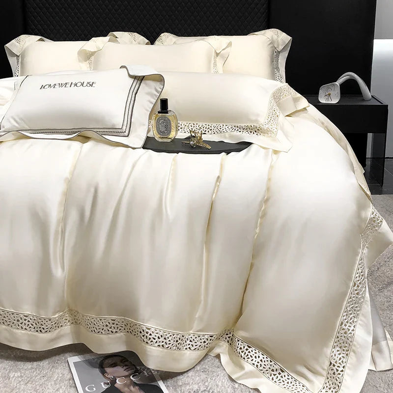 Afralia™ Eucalyptus Lyocell 1000TC Luxury Bedding Set with Wide Edge, Soft Silky & Breathable