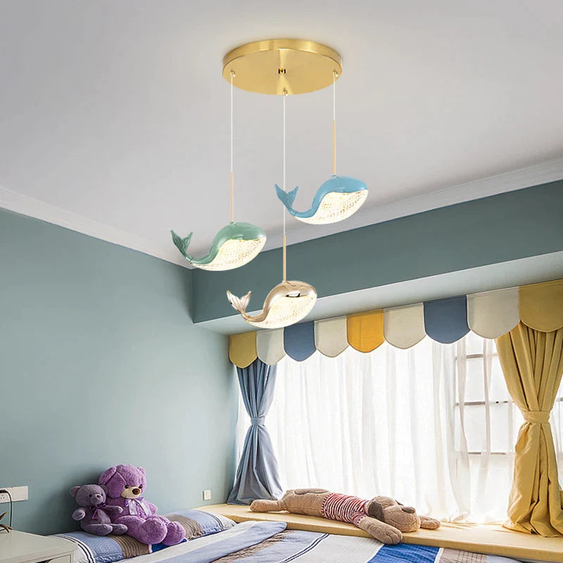 Afralia™ Dolphin Chandelier: Modern Luxury Pendant Light for Living Room and Children's Bedroom