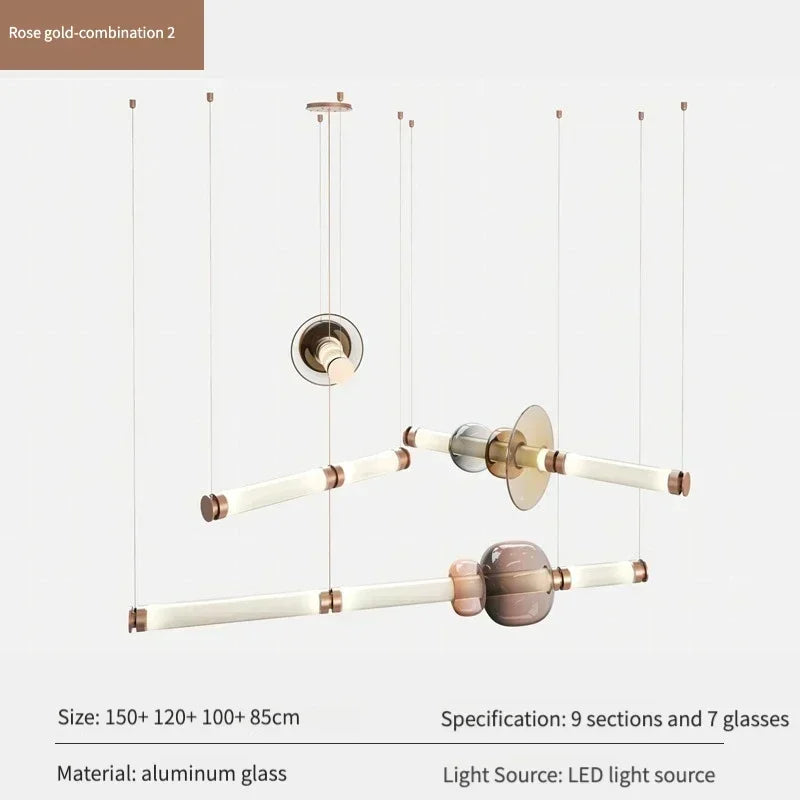 Afralia Luna Glass Chandelier: Postmodern Italian Design LED Lamp for Bedroom & Living Room