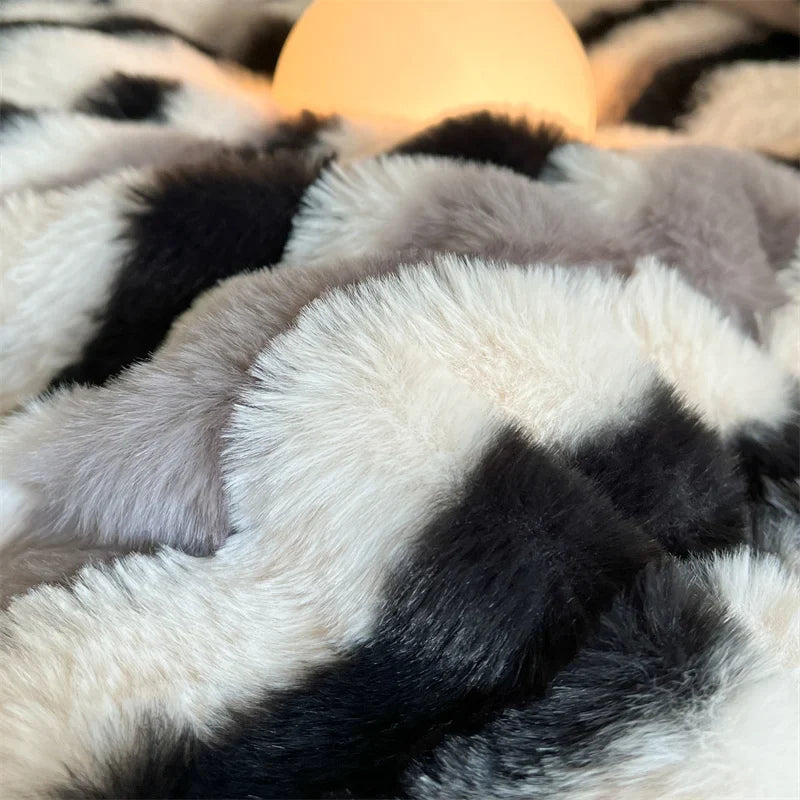 Afralia™ Plush Faux Rabbit Fur Bedding Set for Cozy Nights