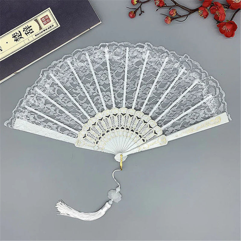 Afralia™ Flower Dance Hand Fan | Elegant Wedding Party Accessory