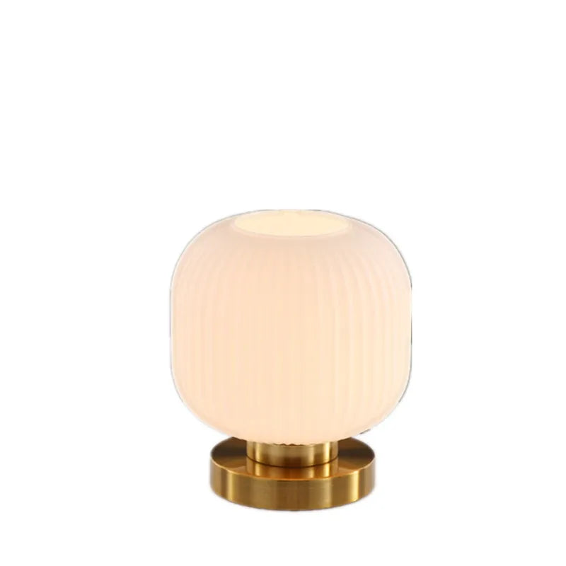 Afralia™ Nordic Glass Gold LED Desk Lamp for Modern Living Spaces