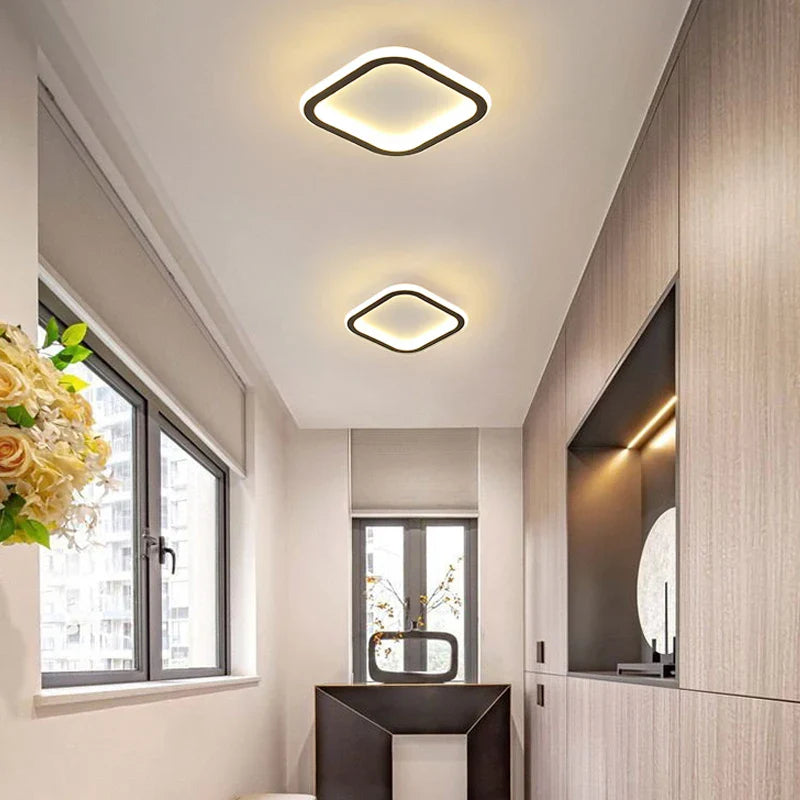 Afralia™ LED Ceiling Lamp: Square Round Indoor Lighting, Bedroom, Entrance Hall, Neutral/Cool/Warm White