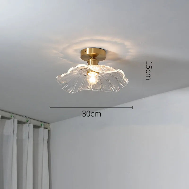 Afralia™ Glass Ceiling Lamp for Bedroom Porch Entryway Hallway Interior Decor