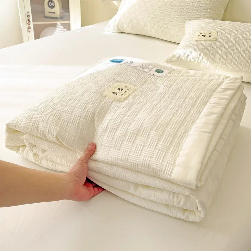 Afralia™ Jacquard Summer Cool Blanket: Light & Breathable Comforter for Double & Single Beds