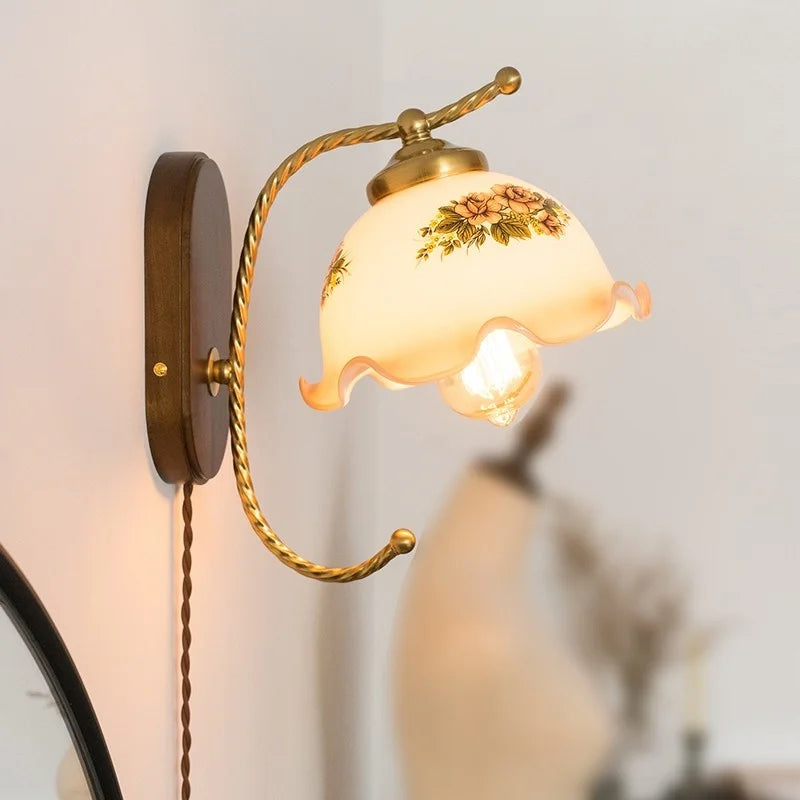 Afralia™ Iron Glass LED Wall Lights Modern Bedside Lamp 4w Bulb for Bathroom Bedroom Living Room