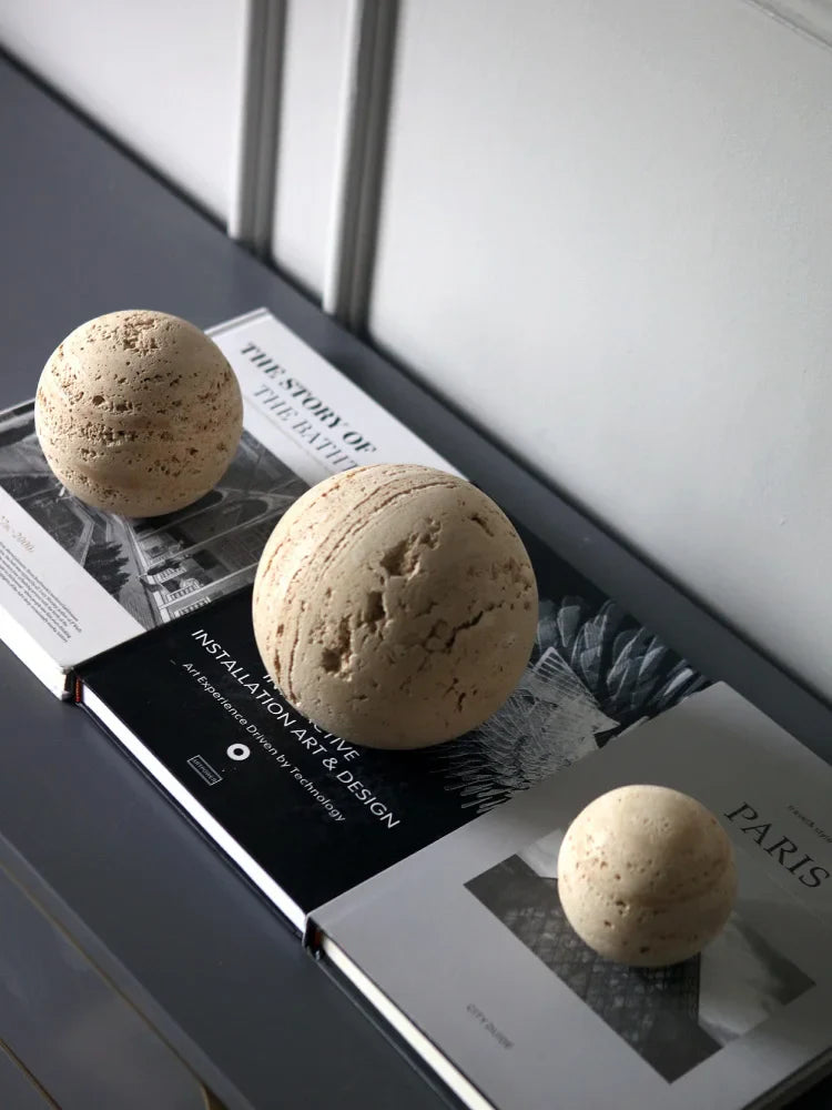 Afralia™ Luxury Marble Sculptures for Home Decor - Minimalist Travertine Ornaments for Stylish Living Spaces