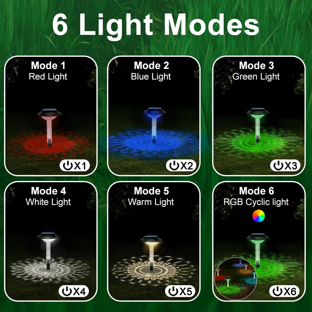 Afralia™ Solar RGB Warm White Pathway Lights for Garden Landscape Decoration