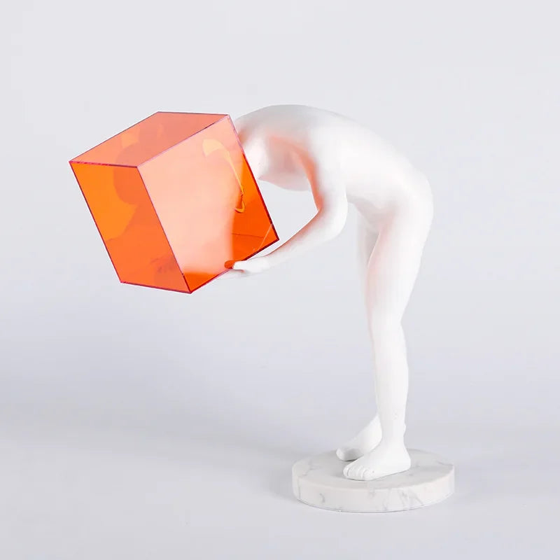 Afralia™ Abstract Figure Sculpture Cage Human Body Mind Decor Figurines