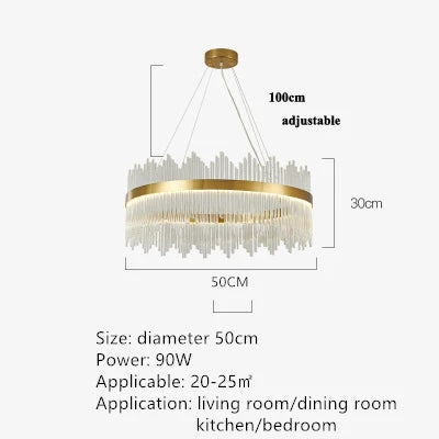Afralia™ Crystal Pendant Chandelier Remote Control Dimmable LED Lighting