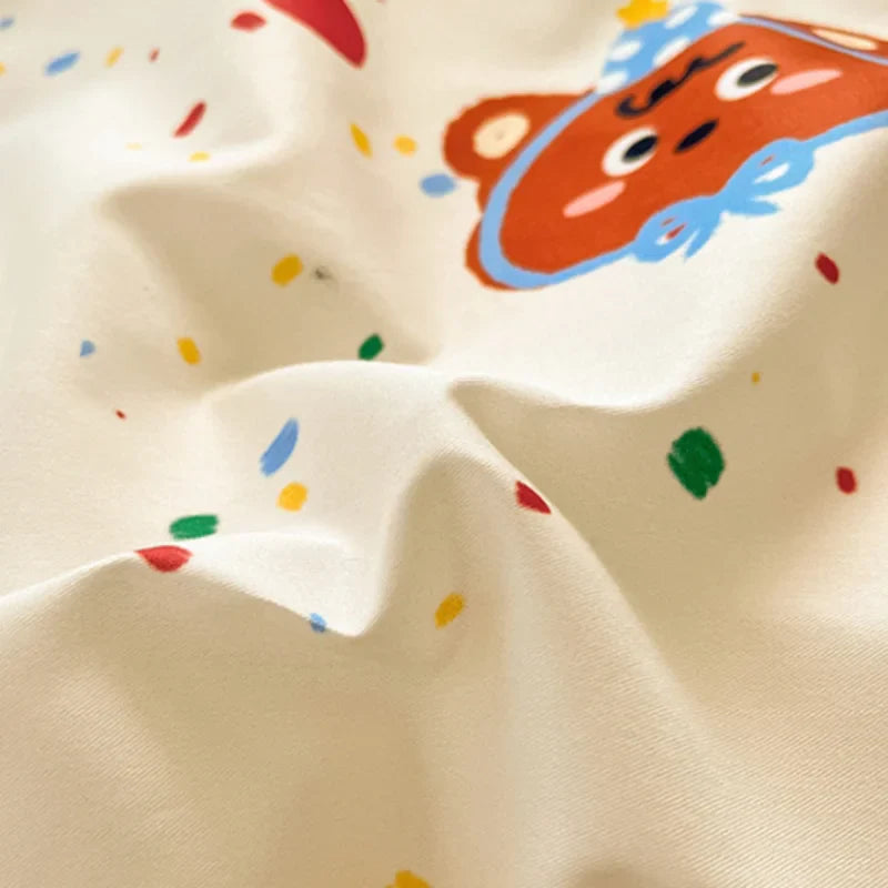 Afralia™ Cartoon Printed Cotton Duvet Cover for Kids & Teens Beddings