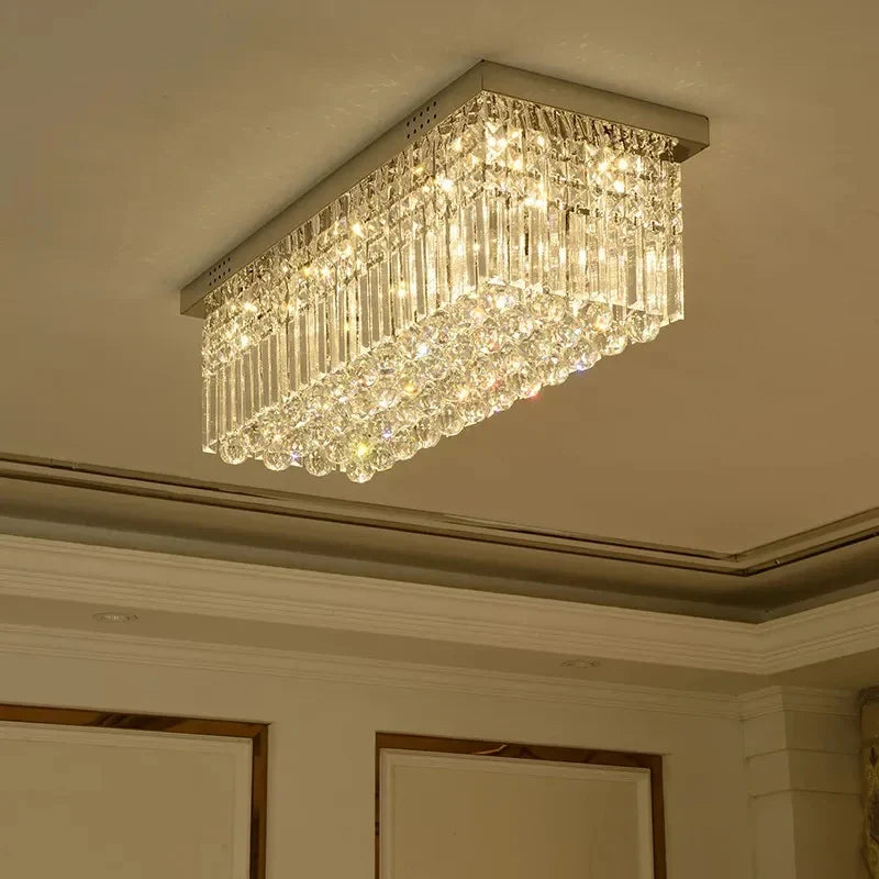 Afralia™ Crystal LED Ceiling Lamp for Luxurious Villa Living Room and Bedroom Home Decor