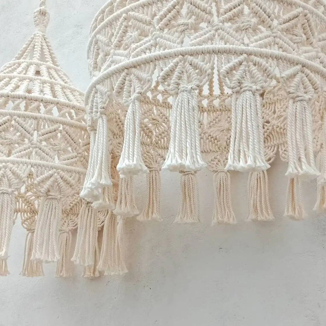 Handmade Macrame Lampshade Hanging Tapestry Room Decoration Woven Cotton Rope Afralia™ 40CM