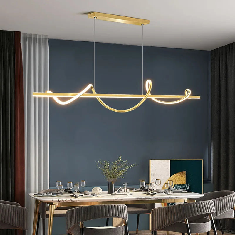 Afralia™ LED Chandelier Pendant Light Modern Minimalist 120cm Ceiling Mounted Lighting