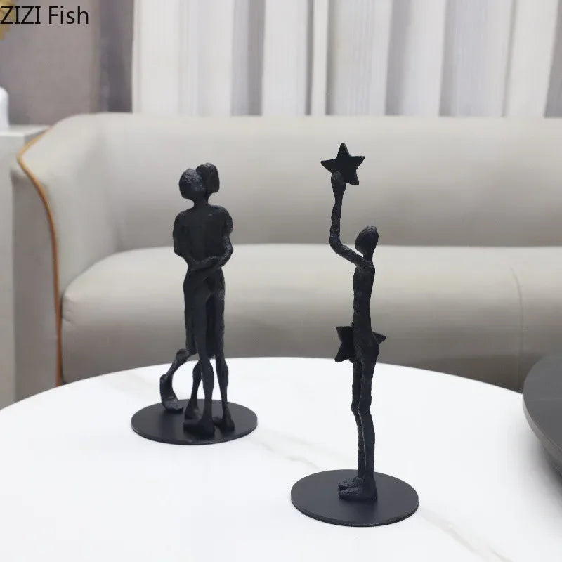 Afralia™ Modern Abstract Character Sculpture Desk Ornament for Room Aesthetics