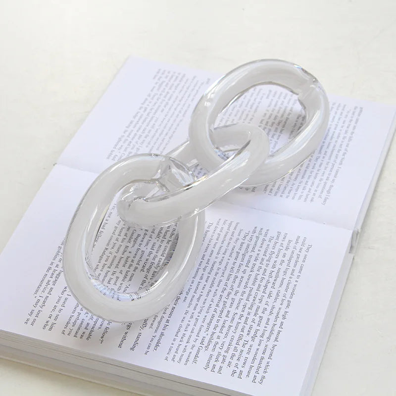 Afralia™ Glass Chain Geometric Buckle Handmade Home Decoration Handicrafts