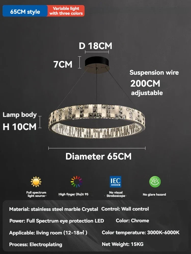 Afralia™ Black Acrylic Crystals Chandelier | Living Room Art Deco Ceiling Light