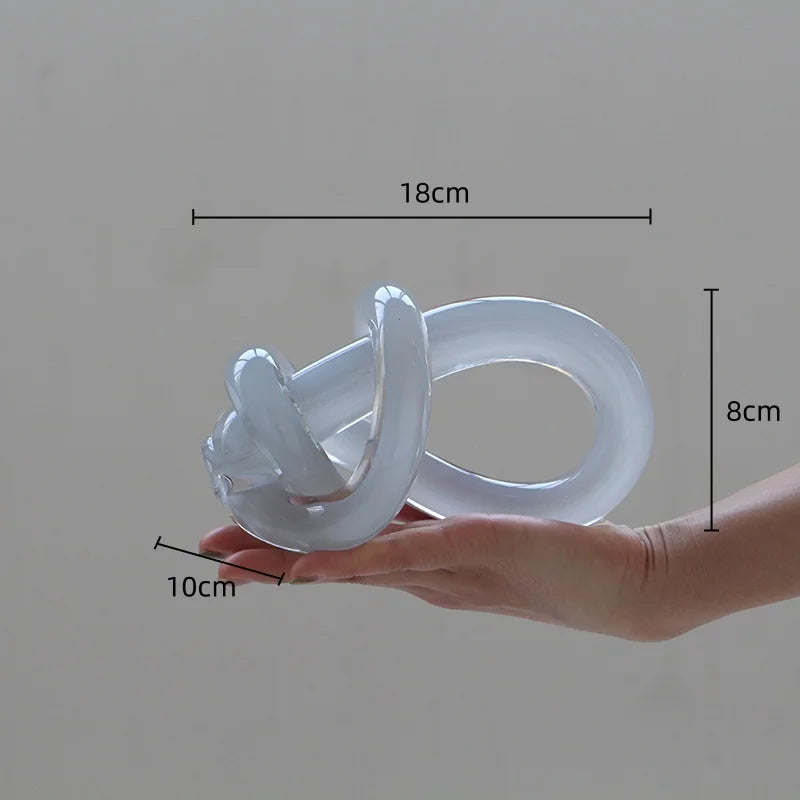 Afralia™ Geometric Glass Twine Knot Ornament Home Decor