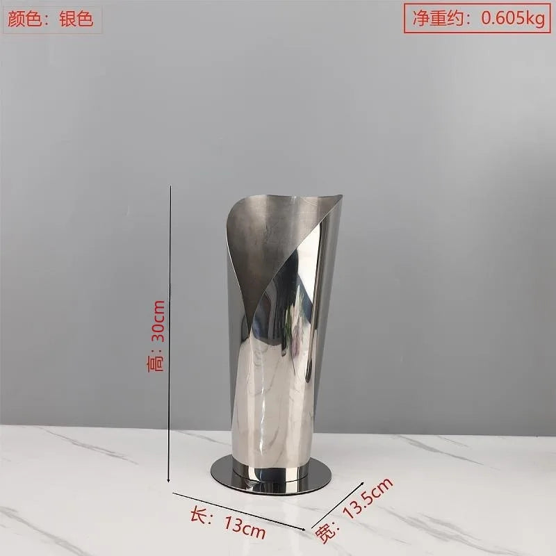 Afralia™ Stainless Steel Mirror Flower Décor for Home Living Dining Room