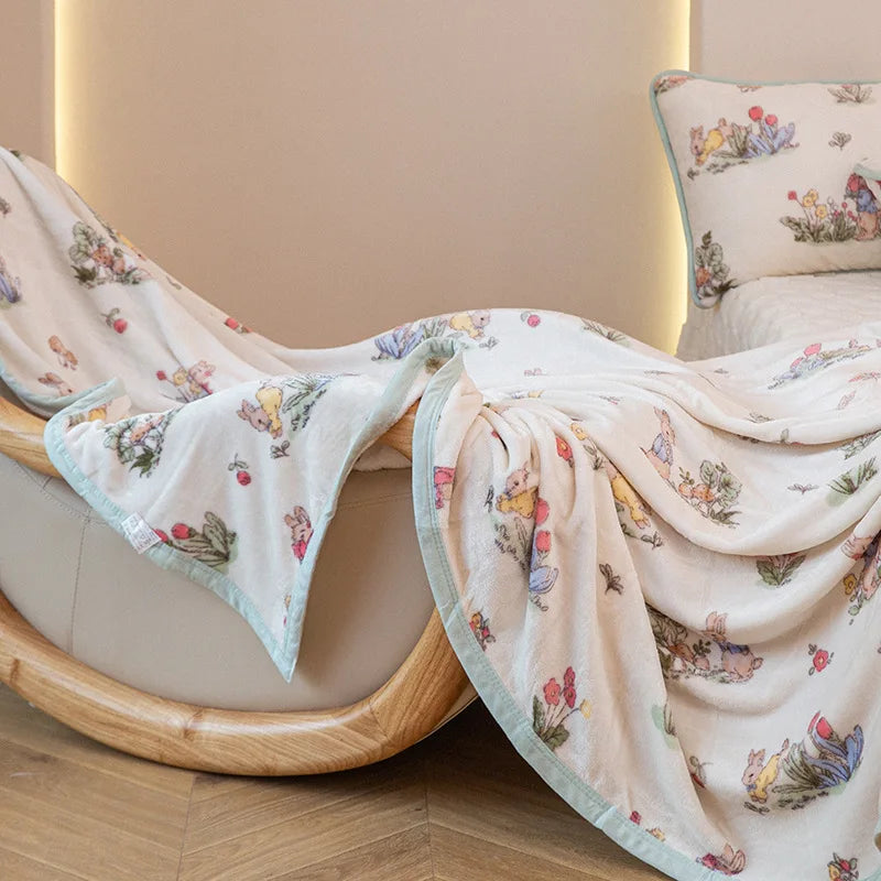 Afralia™ Milk Velvet Cartoon Printed Blanket: Multi Functional Skin-Friendly Winter Warm Bed Sheet