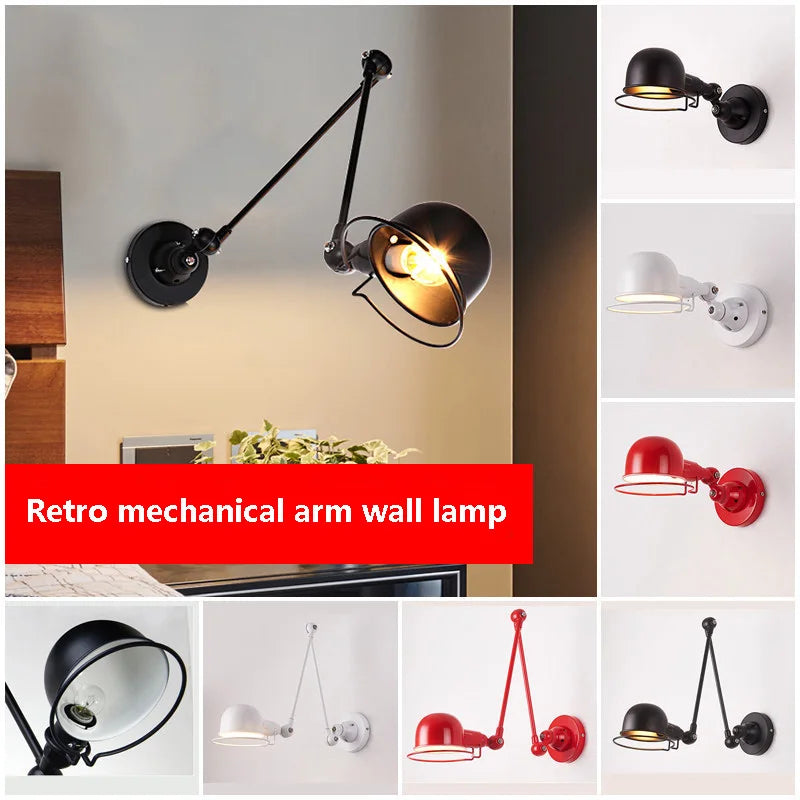 Afralia™ Retro Double-section Telescopic Wall Lamp - Creative Rocker Bedroom Balcony Lighting