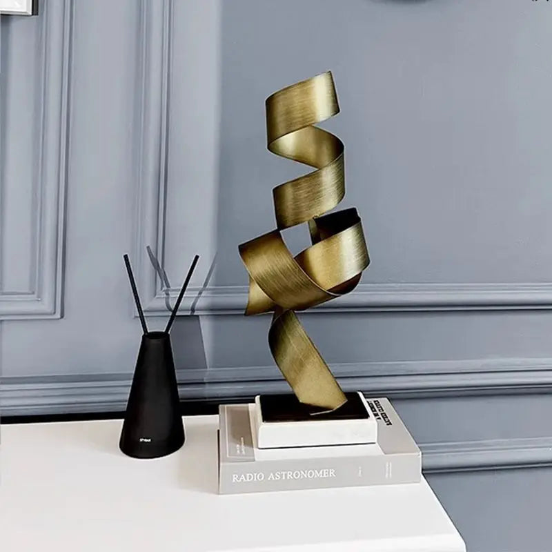 Afralia™ Geometric Wrought Iron Ornaments for Home & Office Decor
