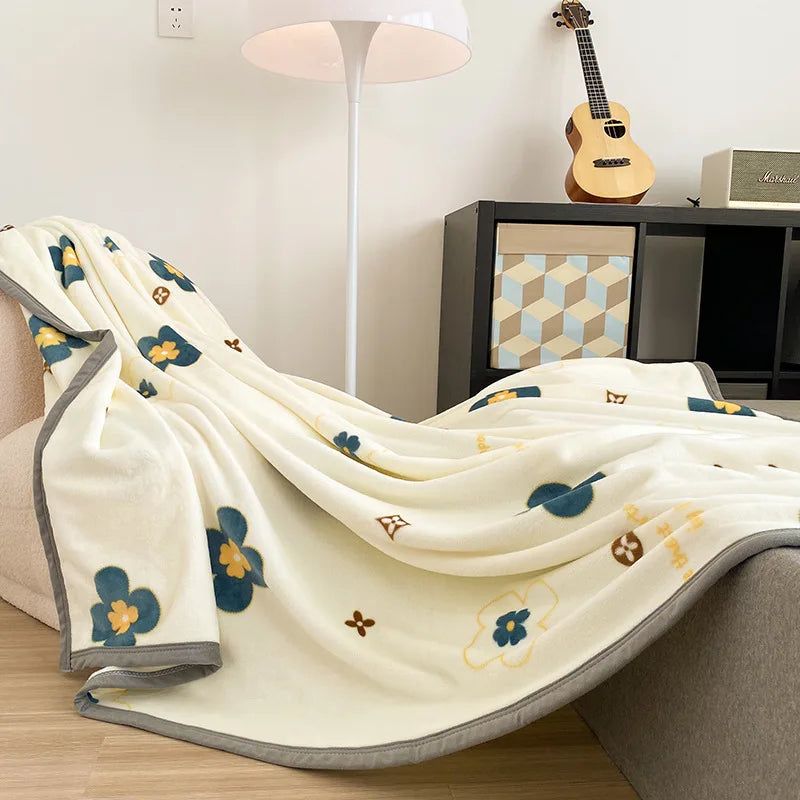 Afralia™ Milk Velvet Cartoon Printed Blanket: Multi Functional Skin-Friendly Winter Warm Bed Sheet
