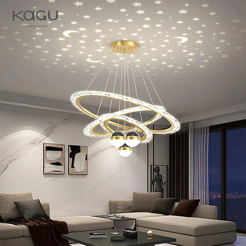 Afralia™ Nordic Gyptian LED Chandelier for Living Room Bedroom Dining Room
