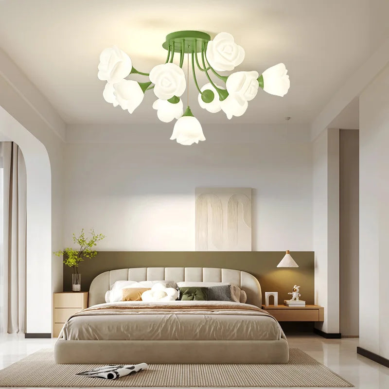 Afralia™ White Flower Ceiling Light: Modern, Chic, Ideal for Living Room, Bedroom, Dining Room
