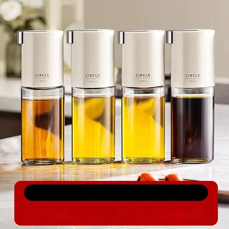 Afralia™ Automatic Glass Oil Pot Seasoning Bottle - Kitchen Cooking Vinegar Dispenser