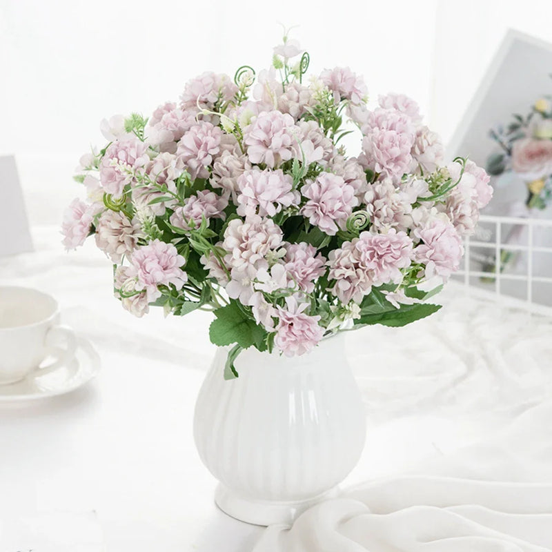 Afralia™ Hydrangea Bouquet Artificial Flowers Home Decor Wedding Floral Arrangement Bouquet