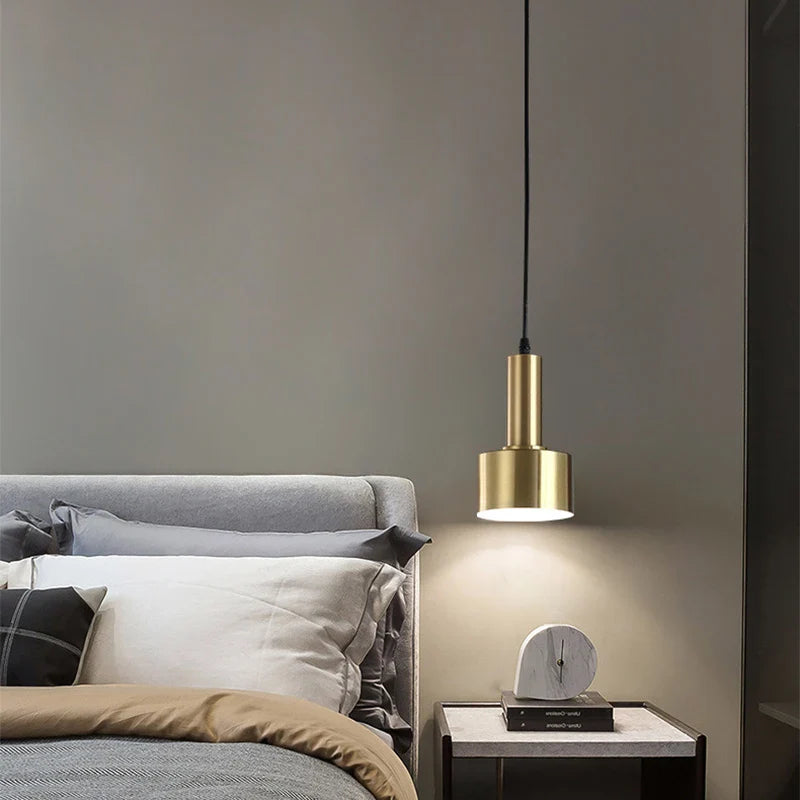 Afralia™ Gold E27 LED Pendant Light Nordic Chandelier for Indoor Living Room & Bedroom