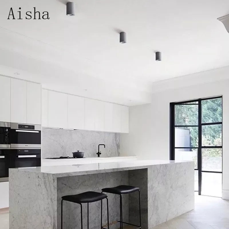 Afralia™ Cement LED Round Downlight: Minimalist Ceiling Spotlight for Living Room and Aisle