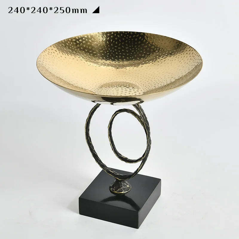 Afralia™ Gold Metal Fruit Bowl Tray for Modern Luxury Home Decor